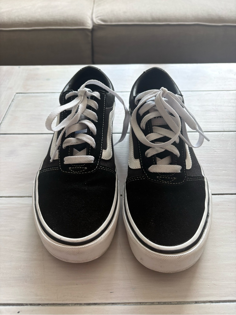 Vans Black and White Low Top Sneakers